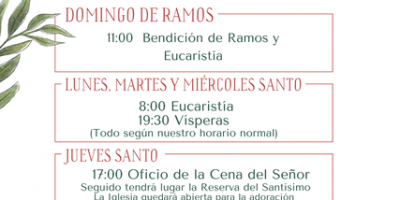 HORARIO DE SEMANA SANTA