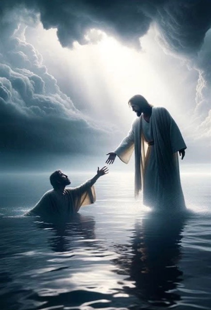 JESÚS, ANDA SOBRE EL AGUA Y DICE A PEDRO, VEN
